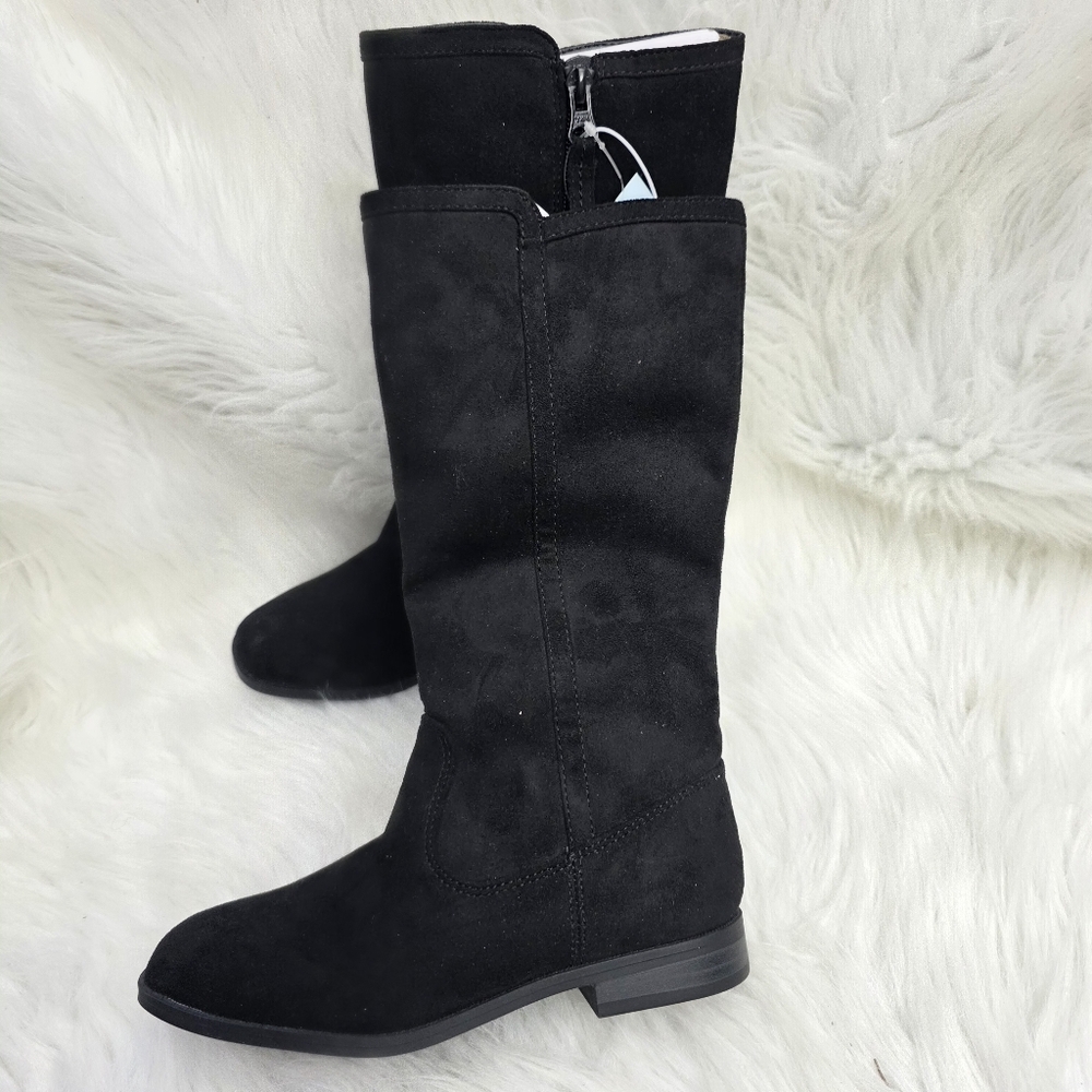 Black Suede Girls Kids Boots Size 13